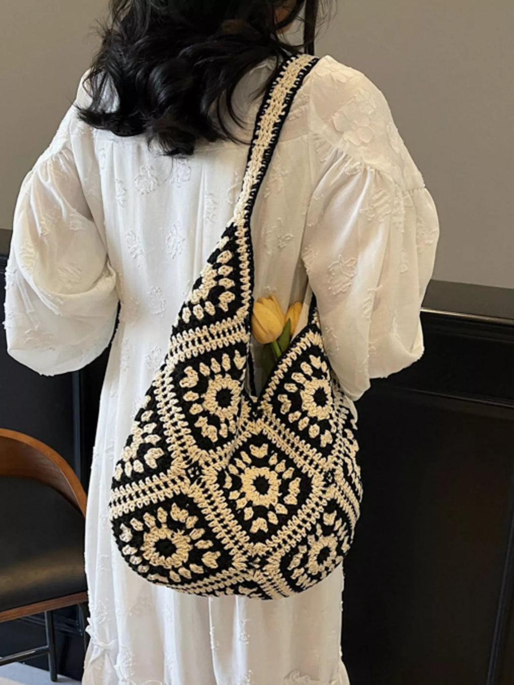Crochet Hobo Shoulder Bag
