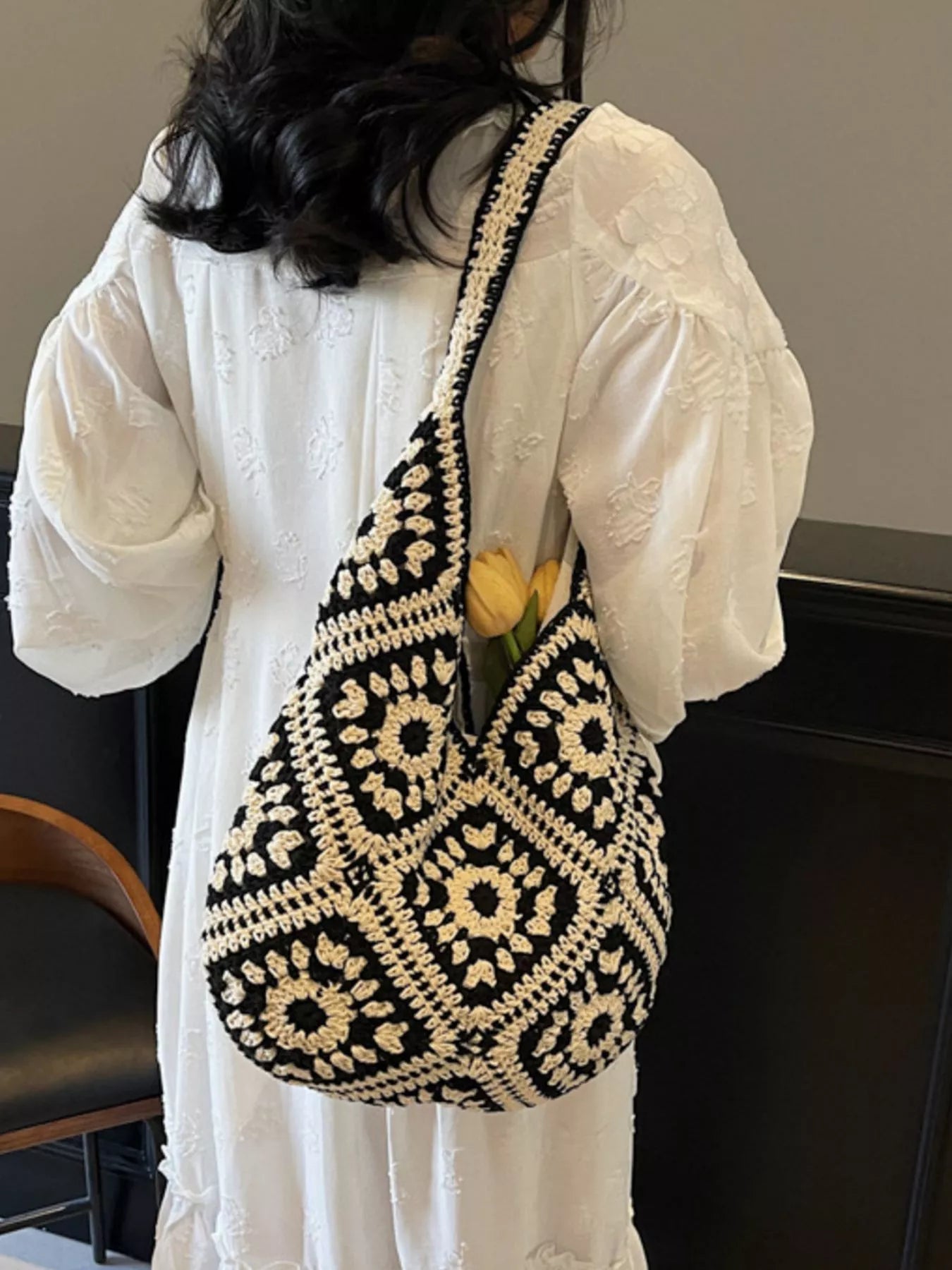 Crochet Hobo Shoulder Bag