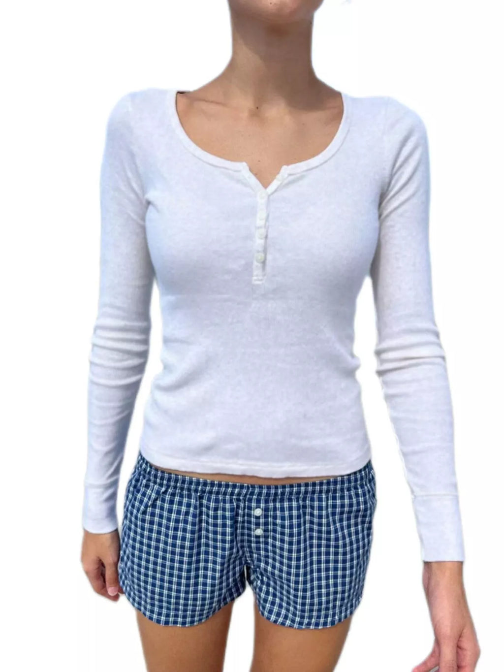 Striped Long Sleeve Henley T-Shirt