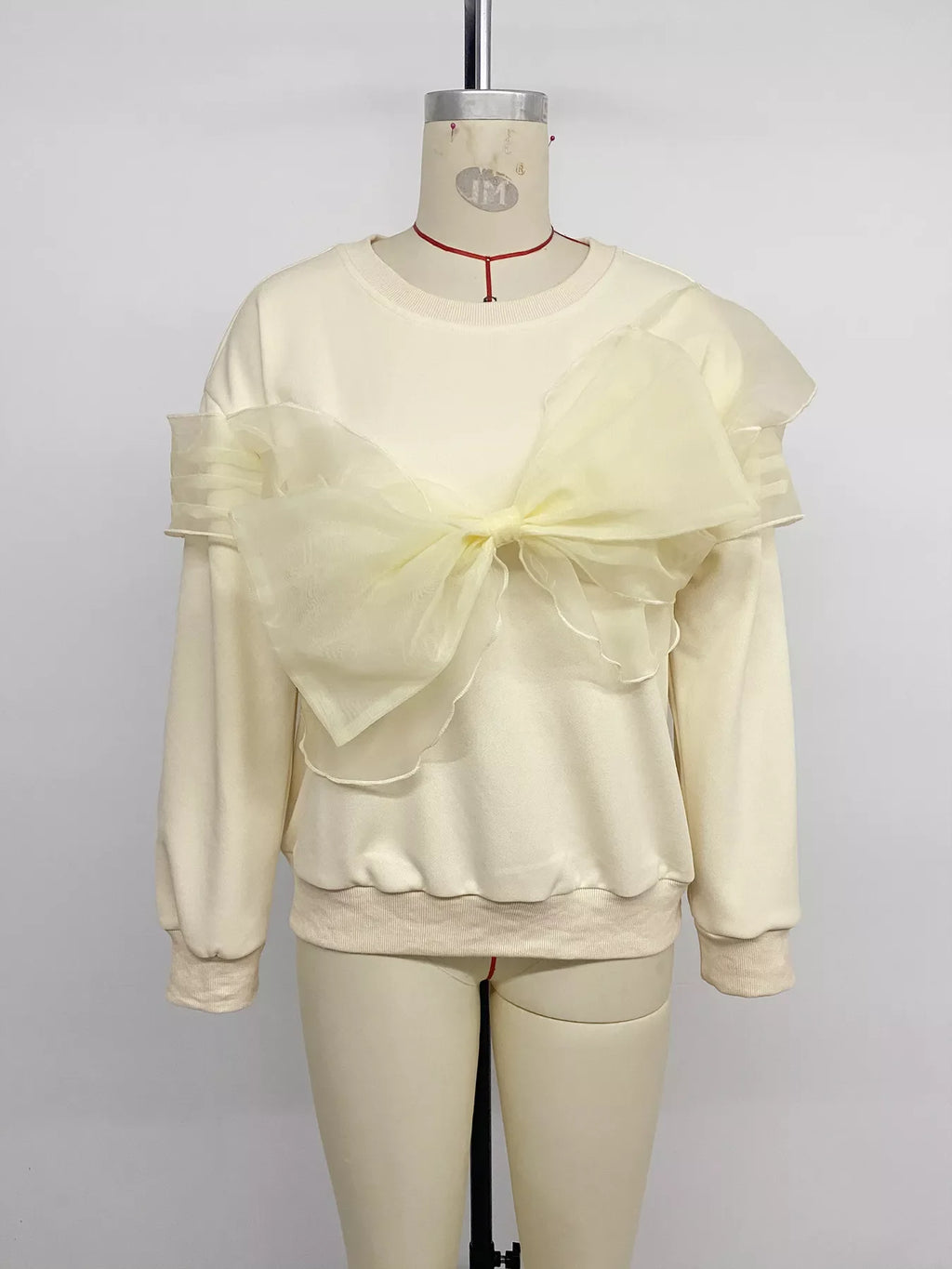 Bow Round Neck Long Sleeve Sweatshirt