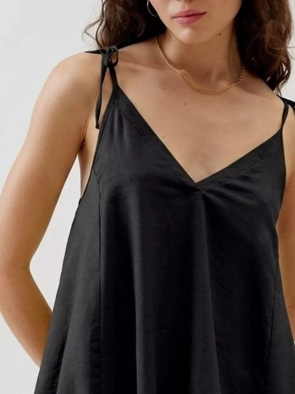 Tie-Strap Ruffle Hem Cami