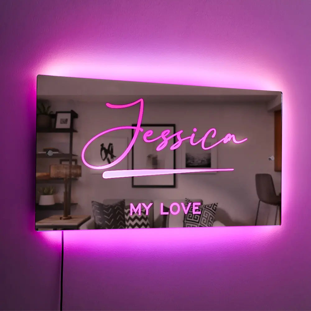 💡✨Personalized LED Light Up Name Mirror – See Your Name in Lights!💡✨