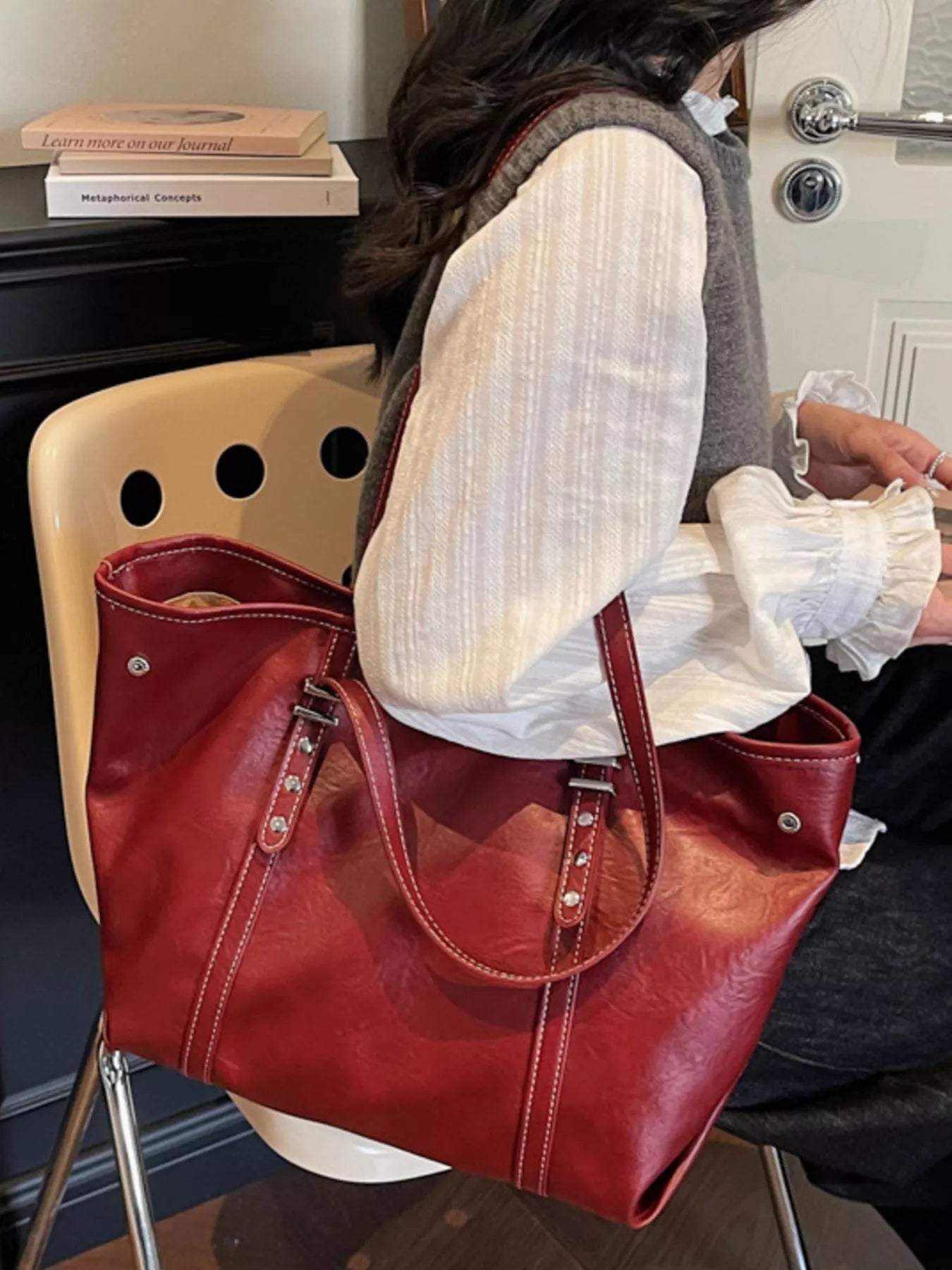 Vintage Style Large Capacity Tote Bag