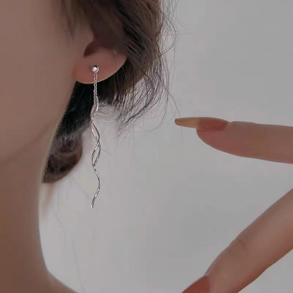925 Sterling Silver Wave Earrings