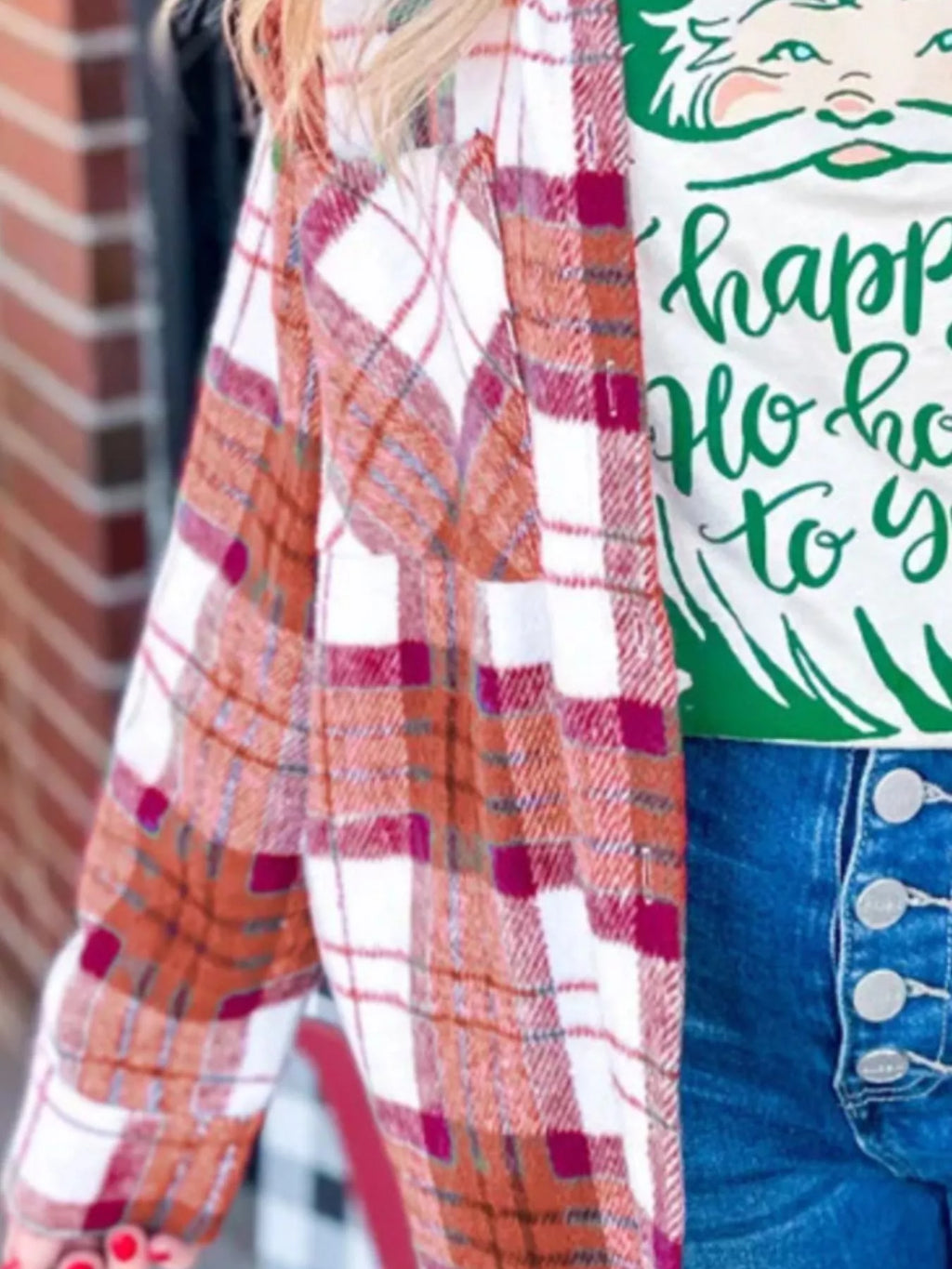 Plaid Button-Down Long Sleeve Shacket