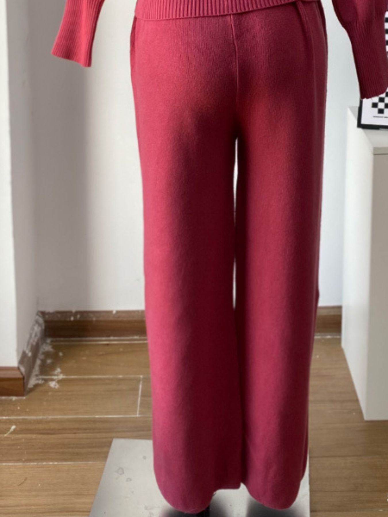 Zip Up Outerwear and Wide Leg Pants Set