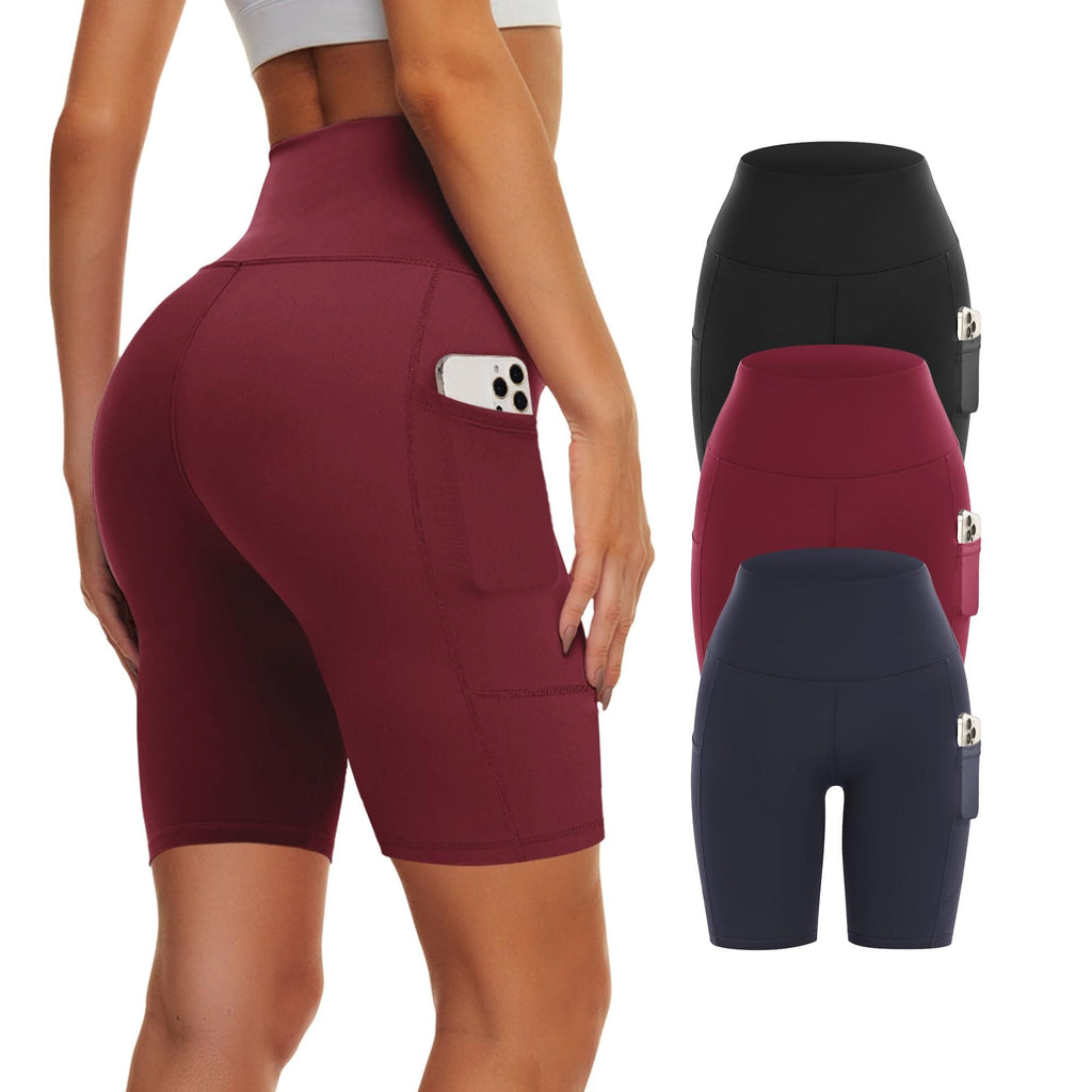 3-Pack High-Waisted Biker Yoga Shorts