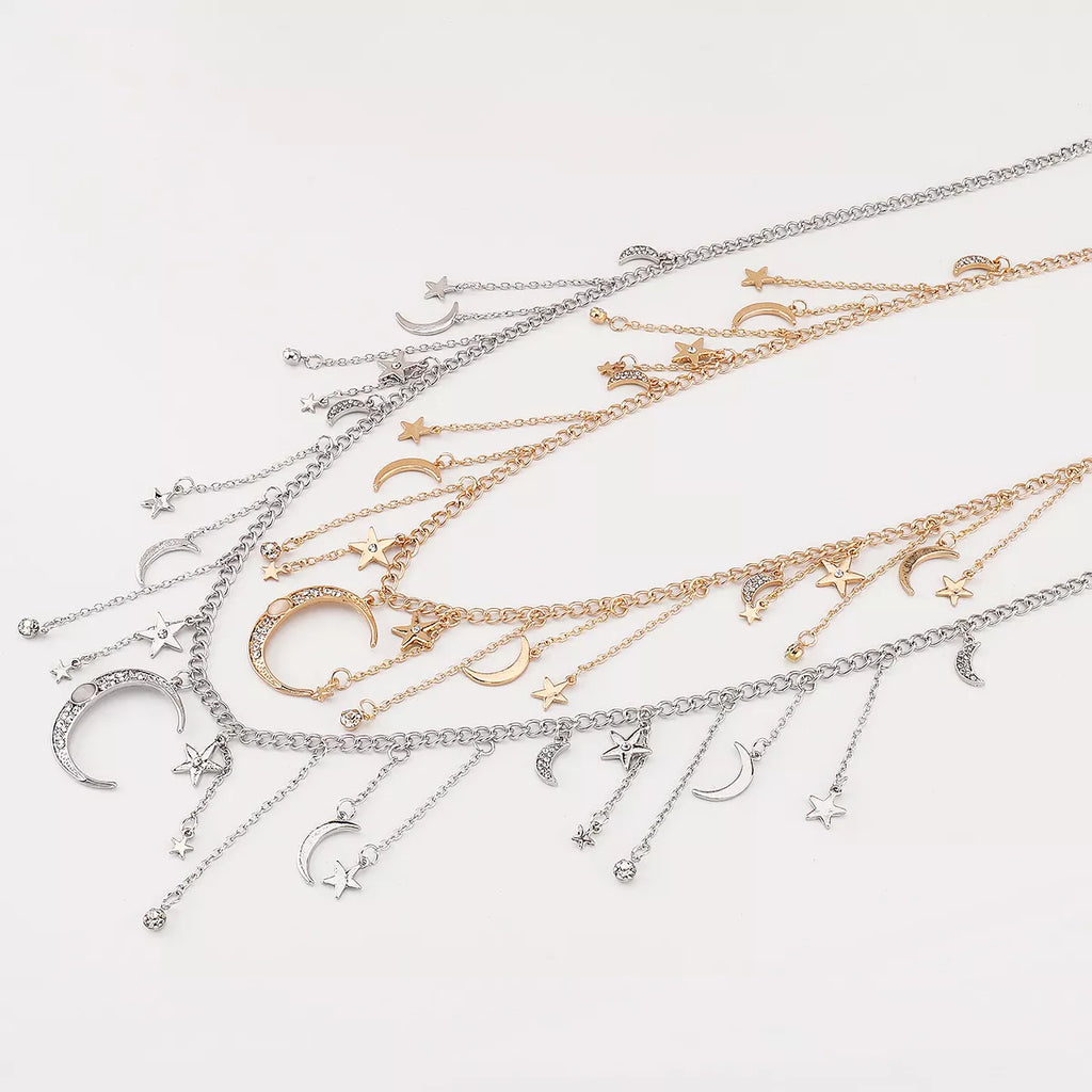 Moon & Star Charm Necklace
