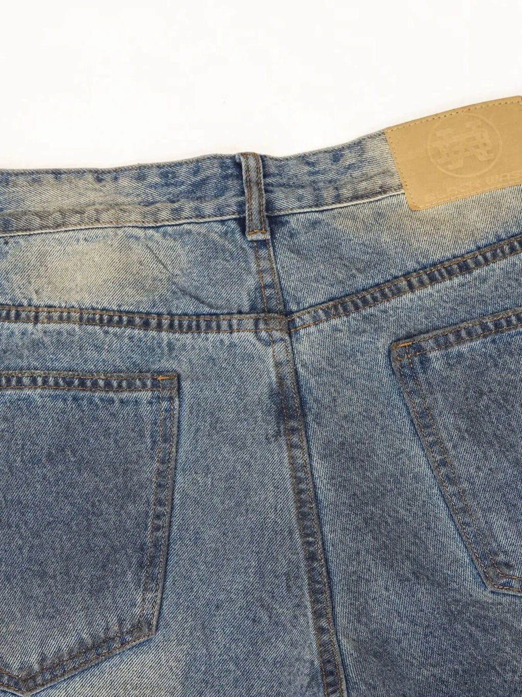 Men's Distressed Washed Straight Jeans