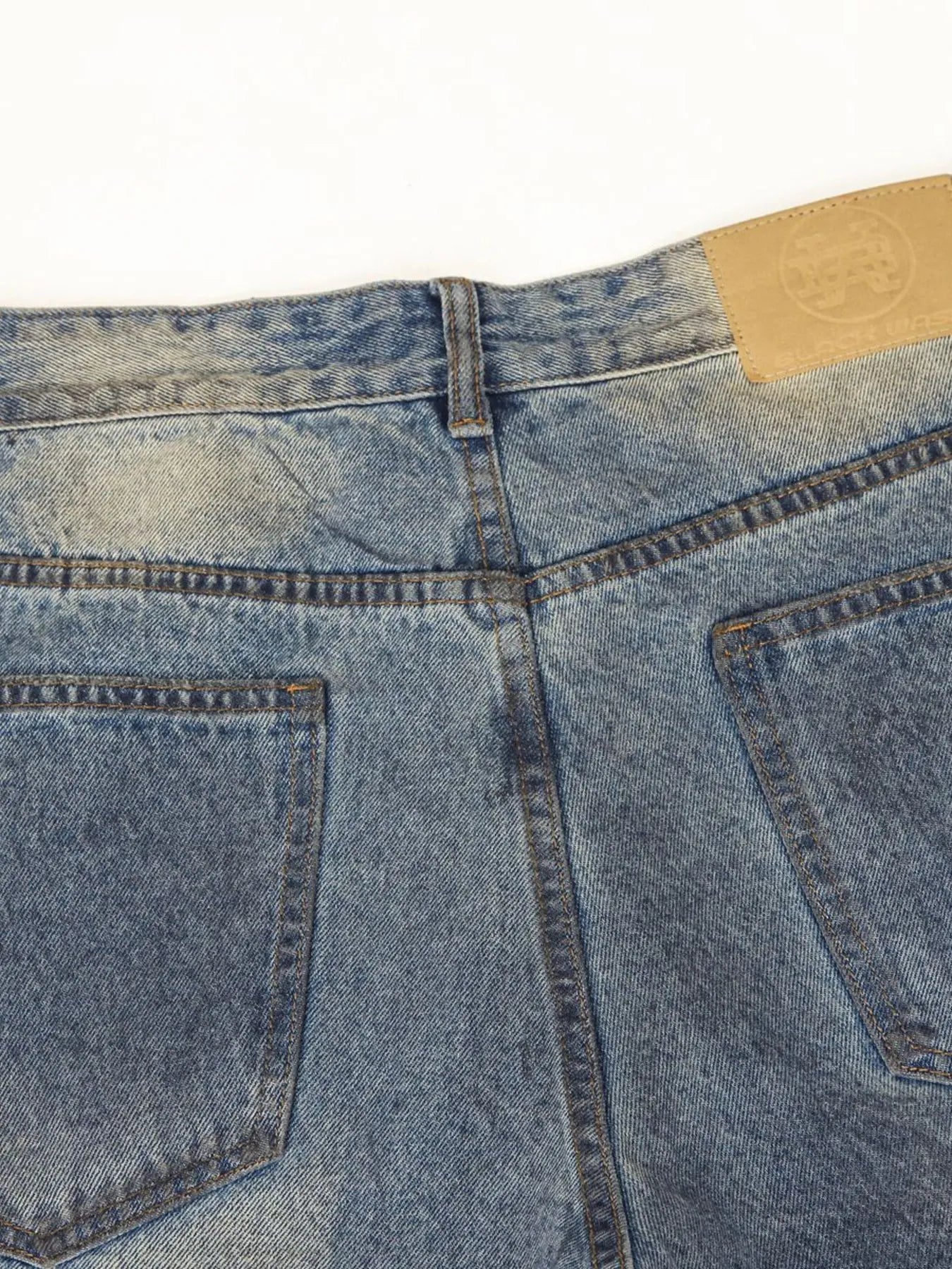 Men's Distressed Washed Straight Jeans