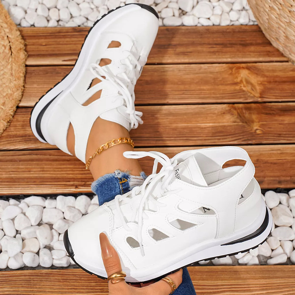 Round Toe Lace Up Sneakers