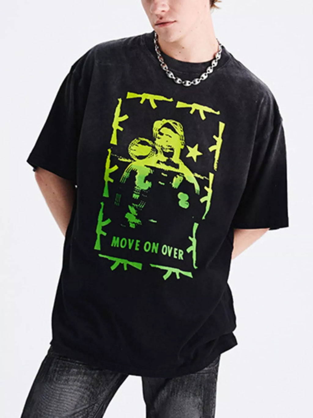 Men's Graphic Round Neck Oversized T-Shirt