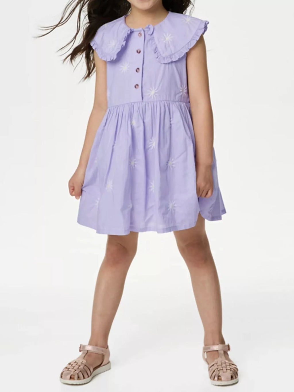 Children's Daisy Peter Pan Collar Sleeveless Dress