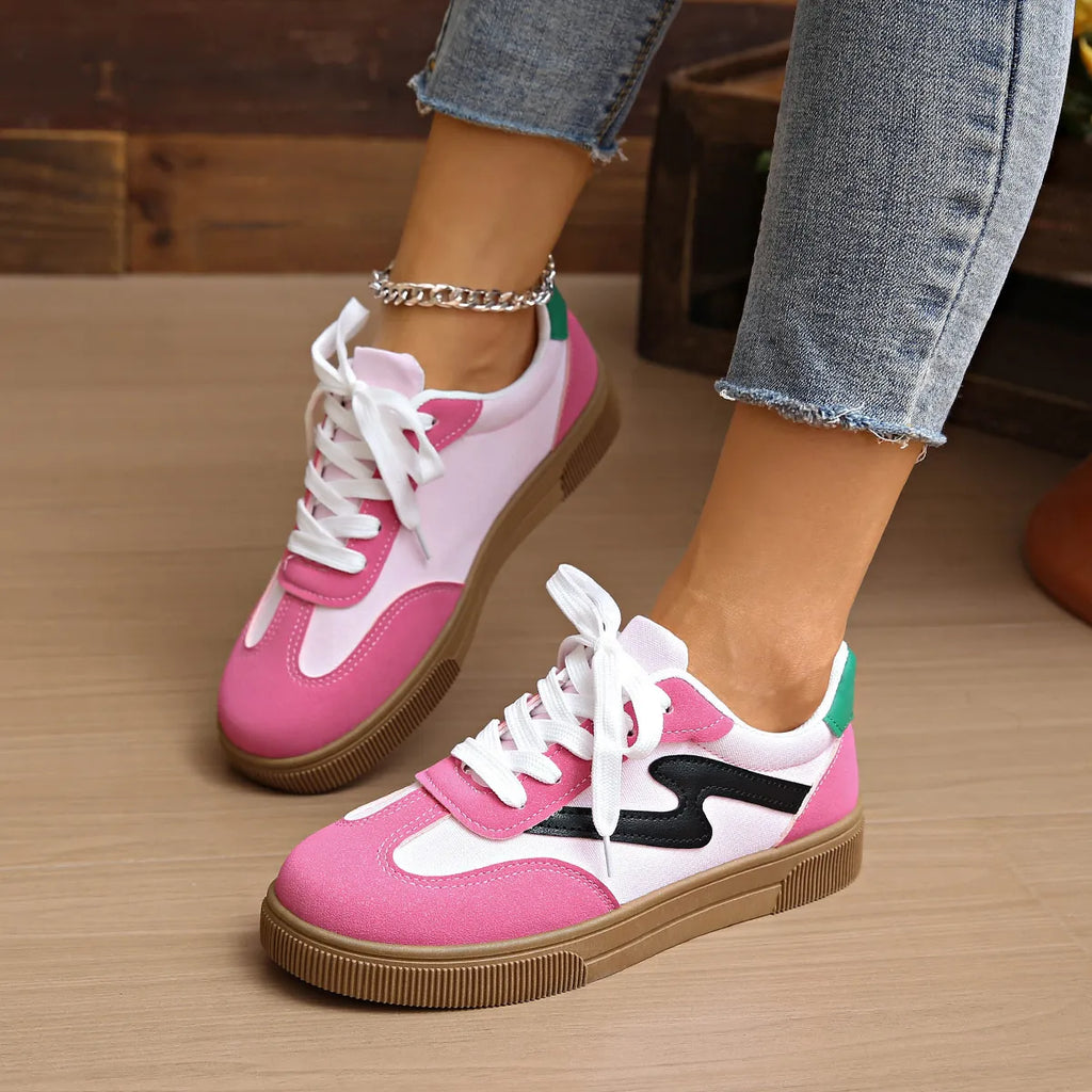 Round Toe Lace Up Sneakers