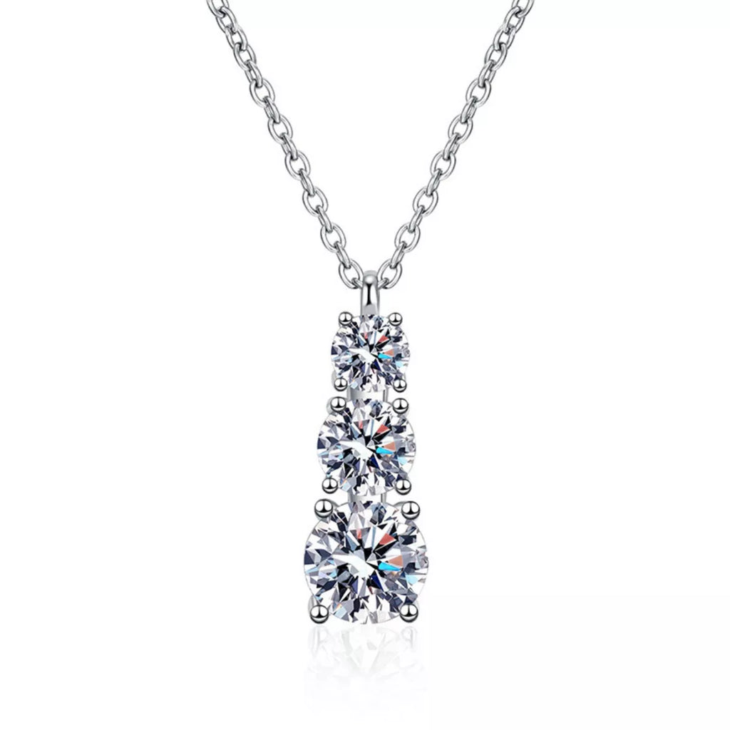 1.8 Carat Moissanite 925 Sterling Silver Pendant Necklace
