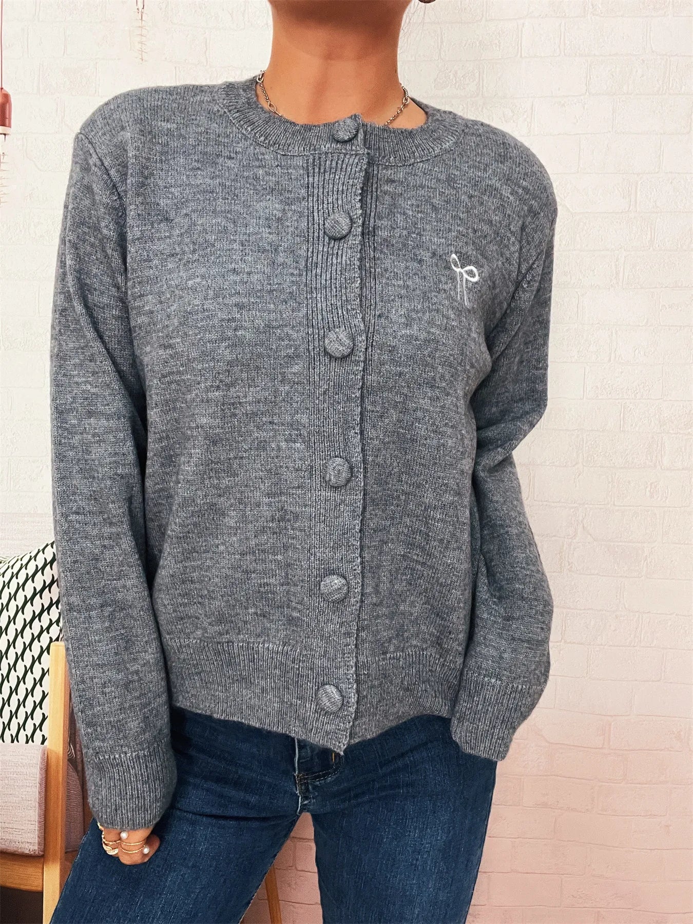 Button-Up Long Sleeve Cardigan