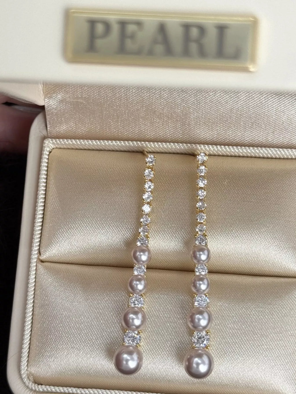 Pearl Zircon Drop Earrings
