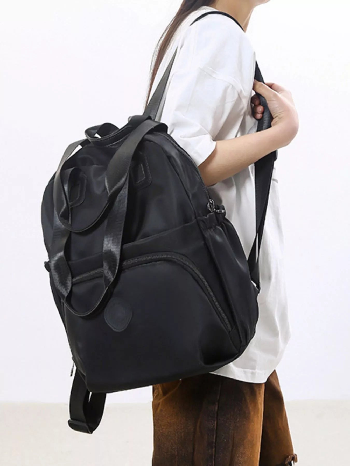 Lightweight Solid Color Backpack Bag