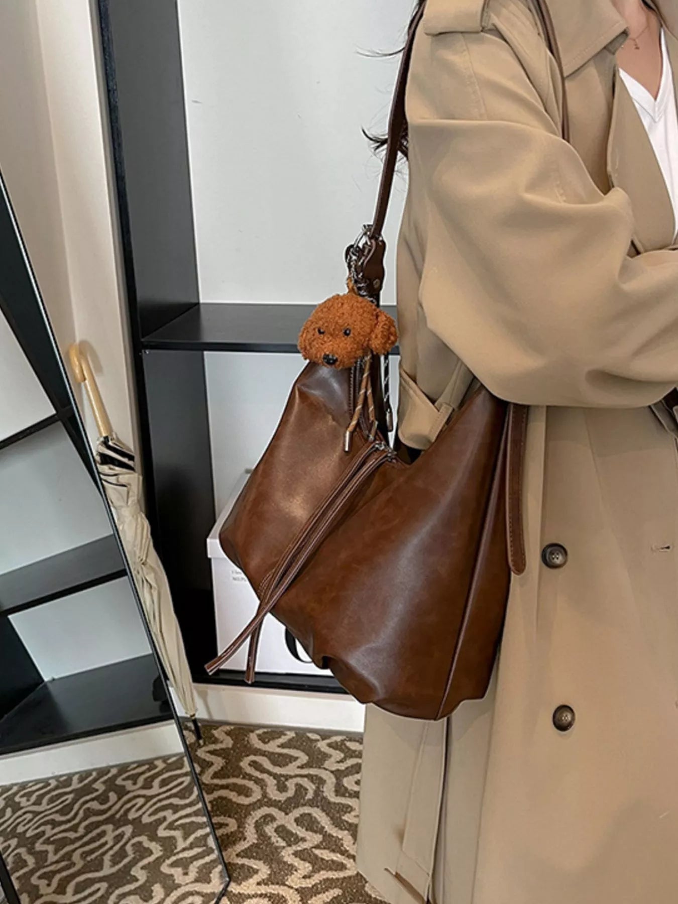 Vintage Style Leather Shoulder Bag