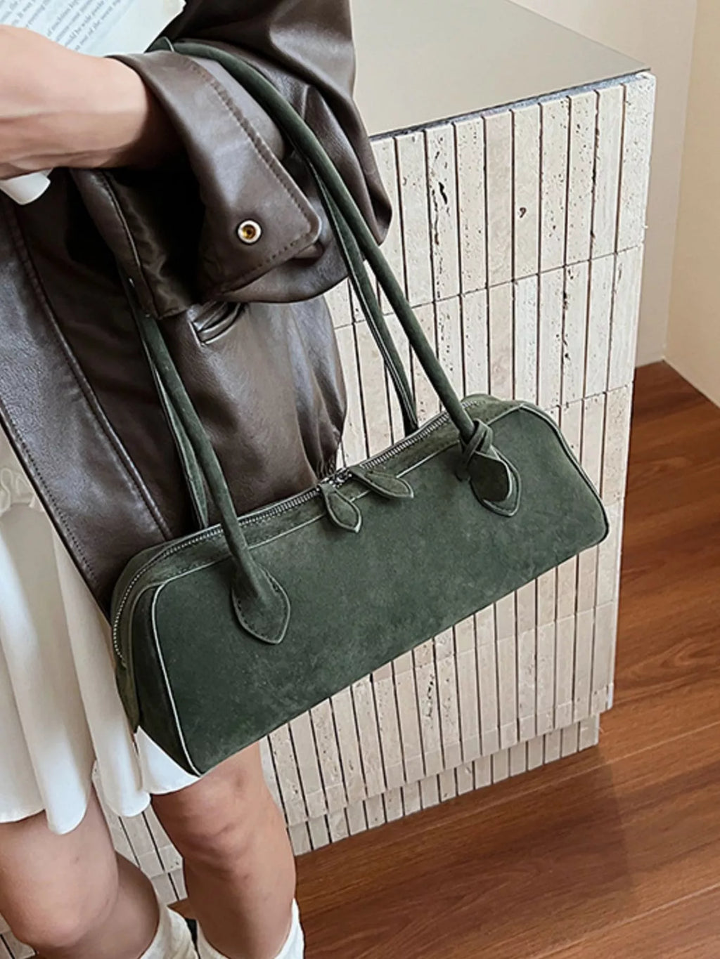 Solid Color Shoulder Bag