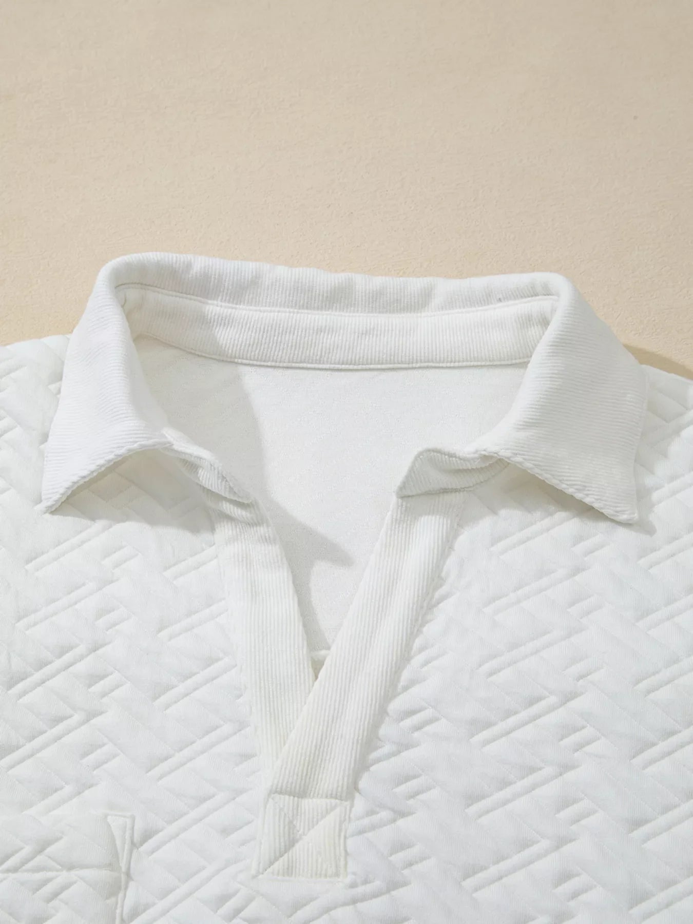 Textured Johnny Collar Sweatshirt