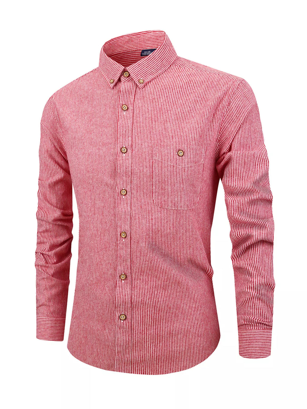 Men's Full Size Striped Casual Button-Down Shirt Plus Size