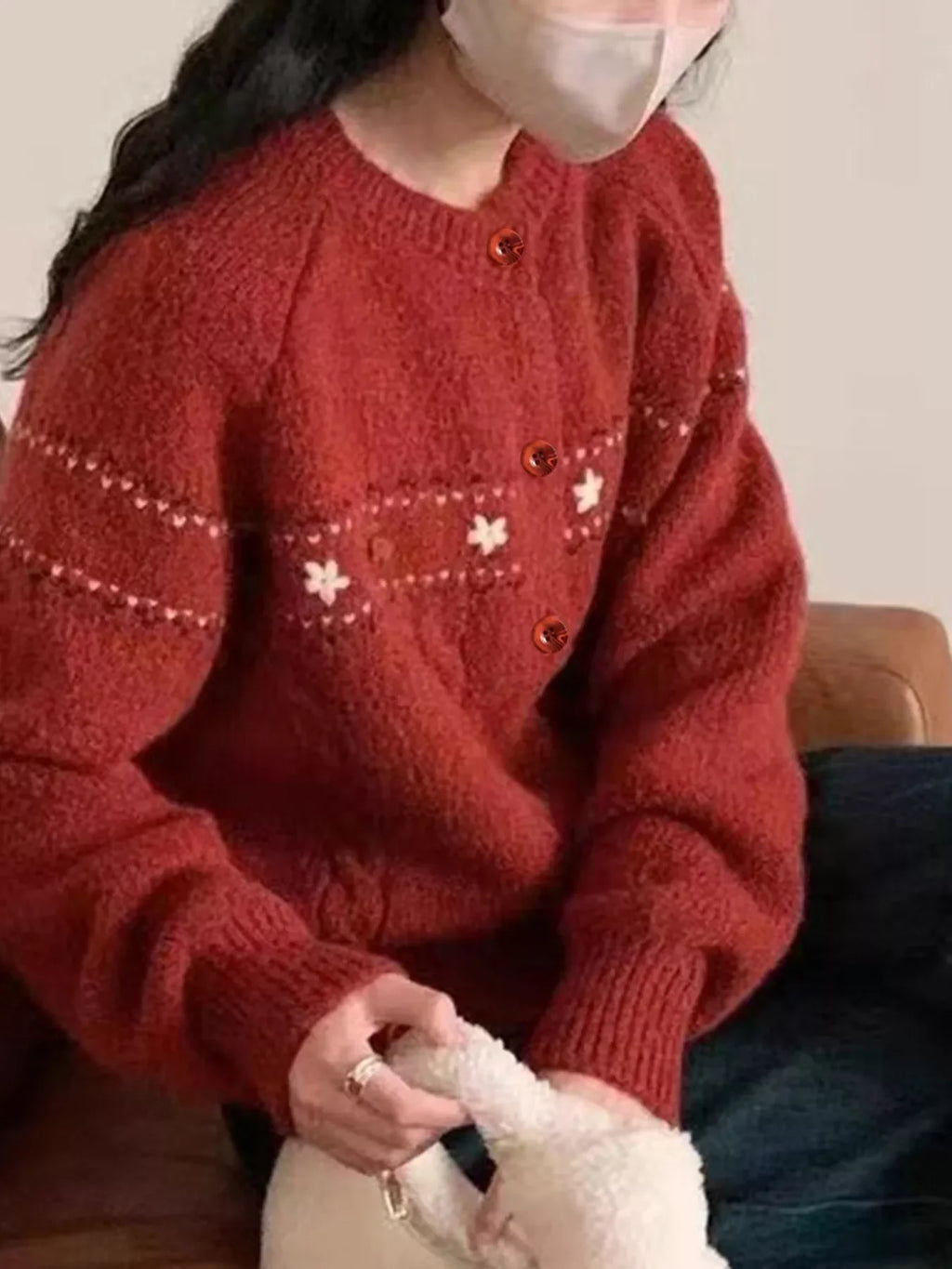 Cable Knit Button Up Cardigan