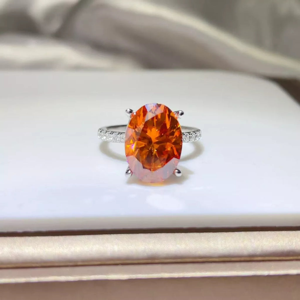 8 Carat Moissanite Oval 925 Sterling Silver Ring