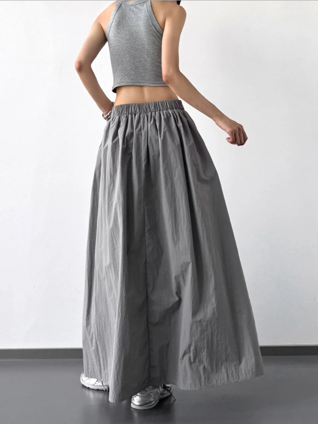 Pleated Maxi Skirt