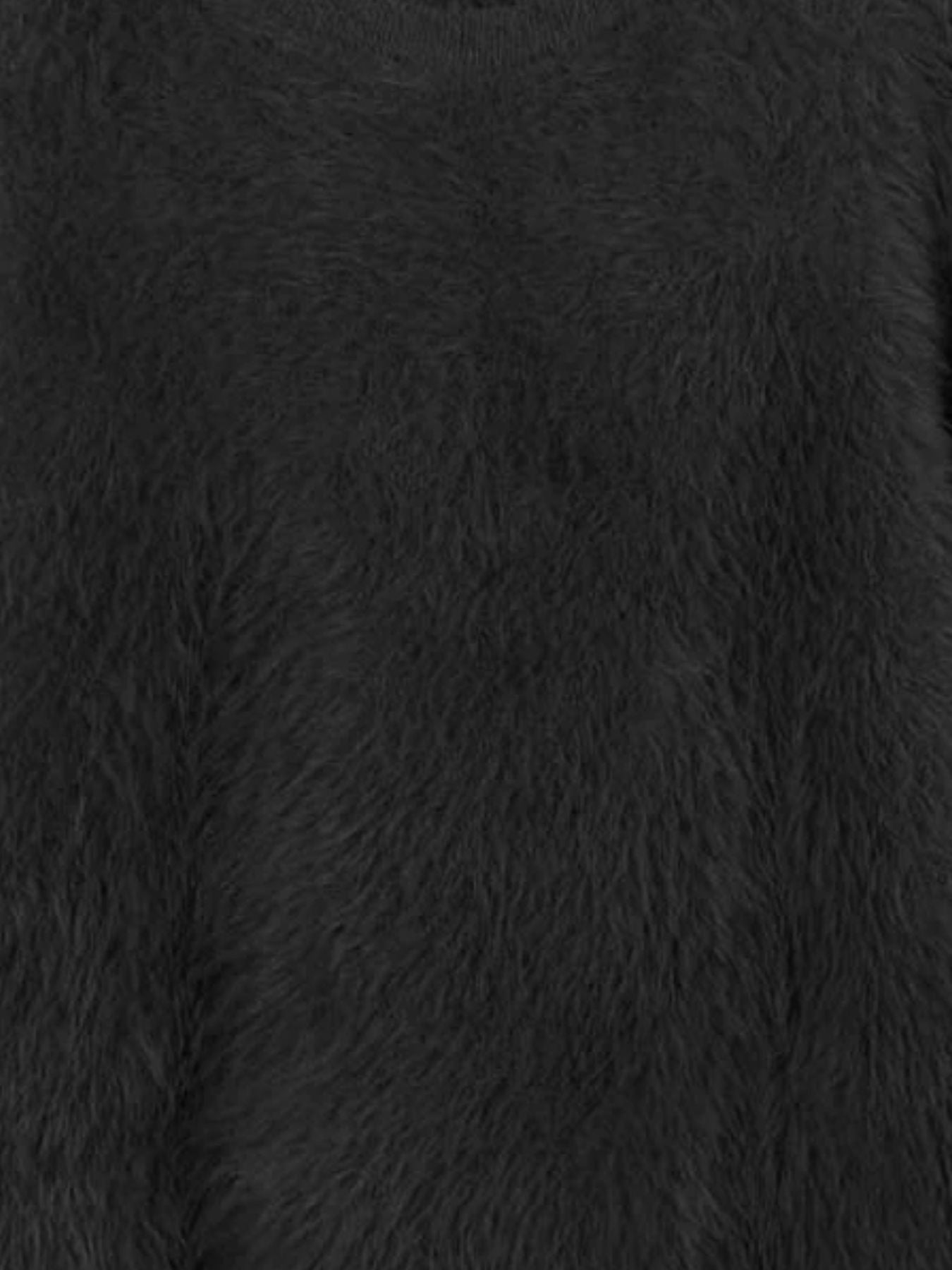Fuzzy Round Neck Long Sleeve Sweater