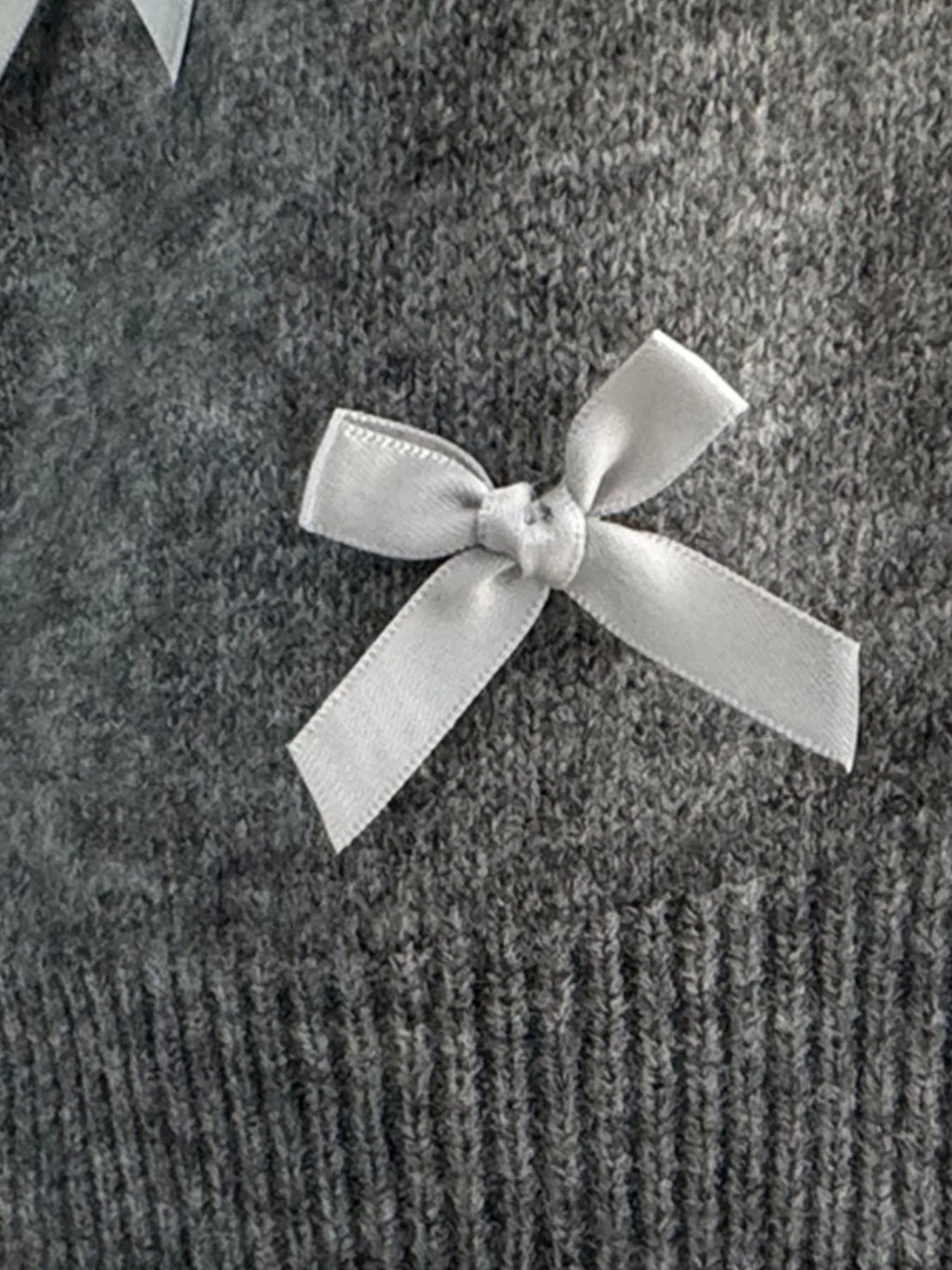 Bow Button Up Long Sleeve Cardigan