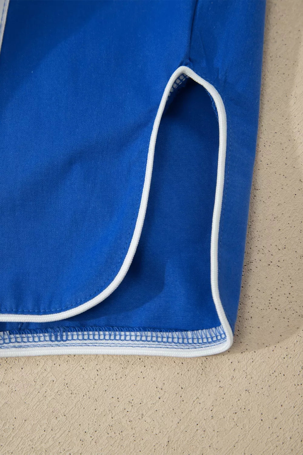 Contrast Striped Smocked Waist Drawstring Cropped Casual Pants