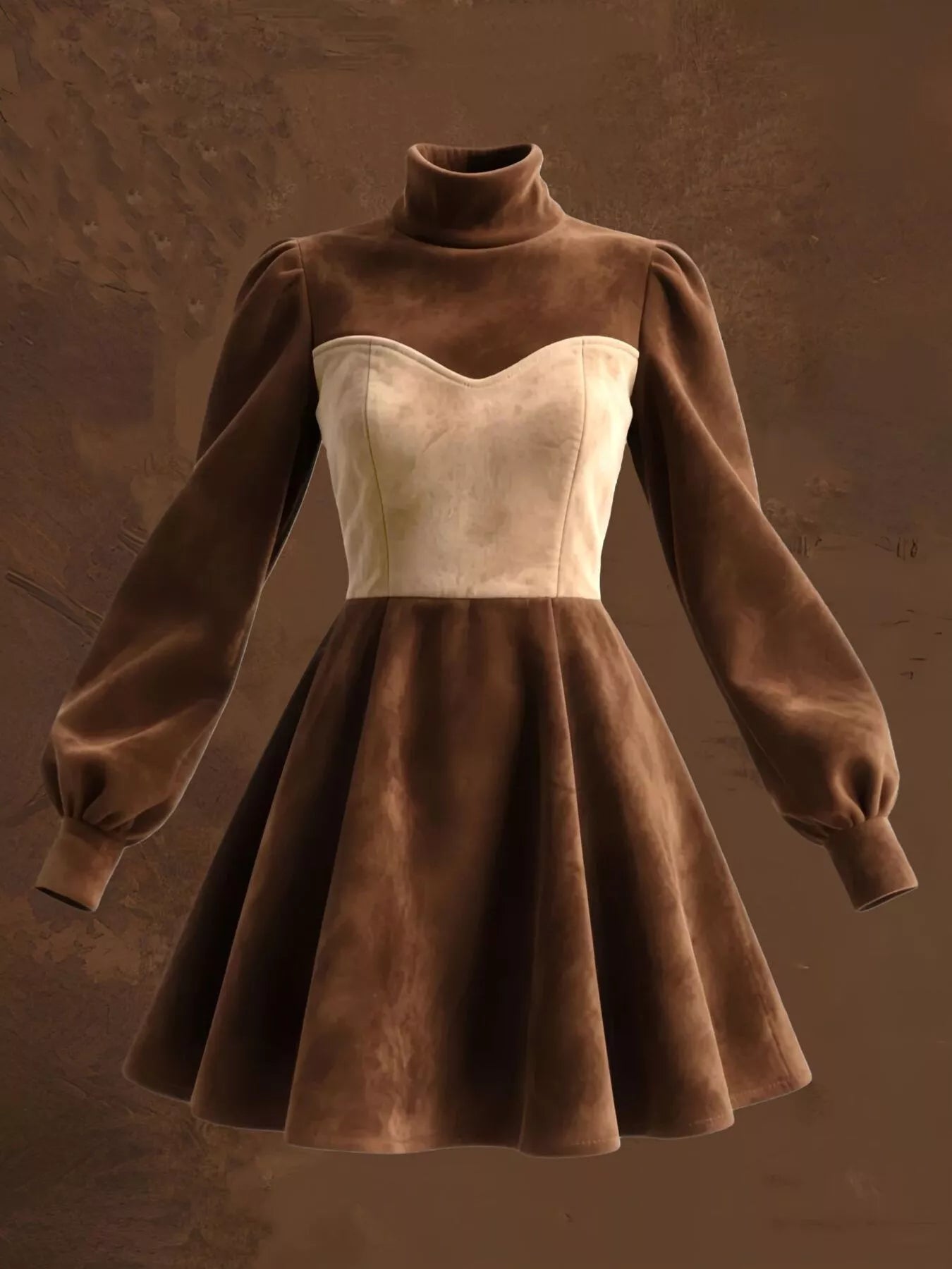 Turtleneck Long Sleeve Mini Dress