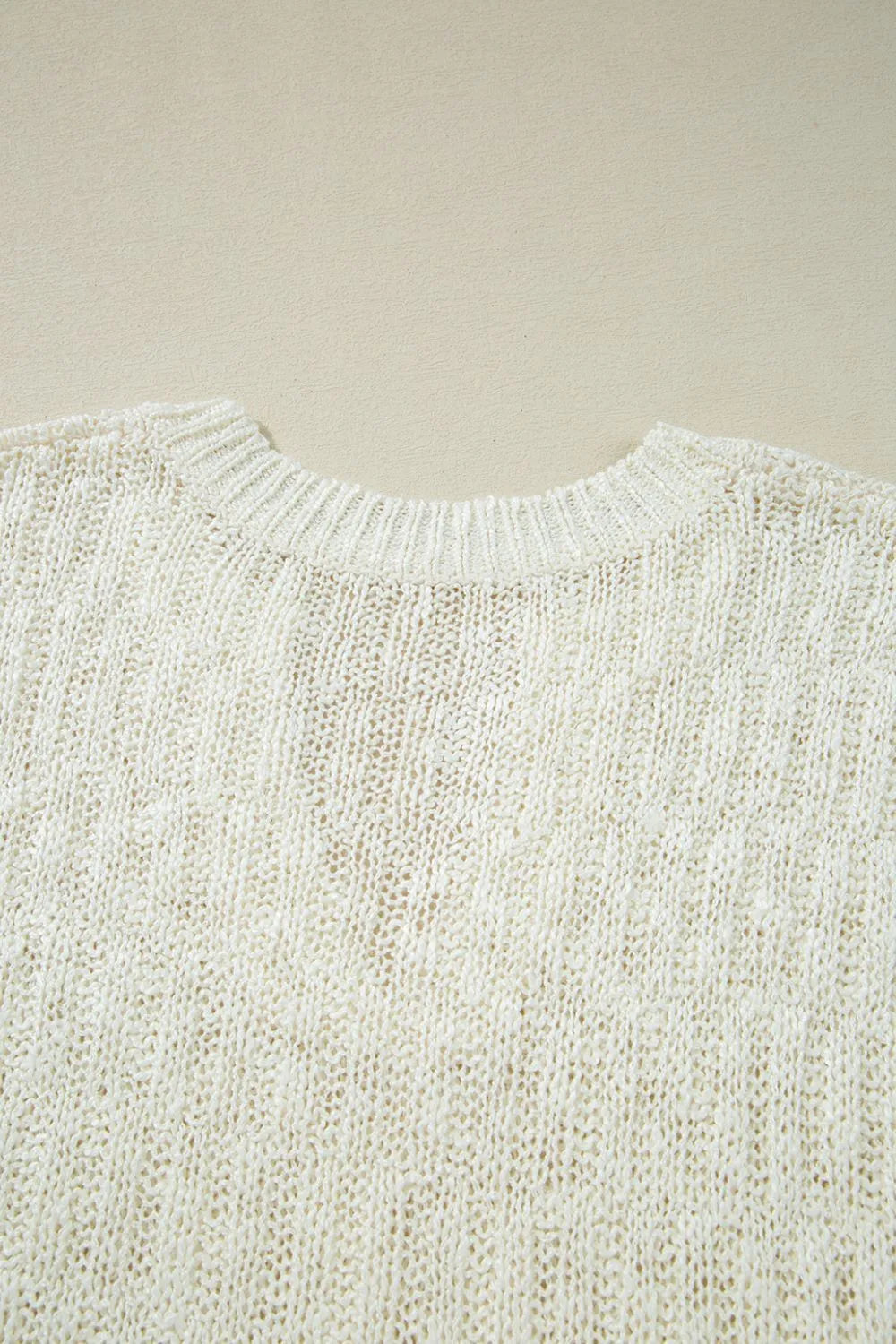 Notched Cap Sleeve Knit Top