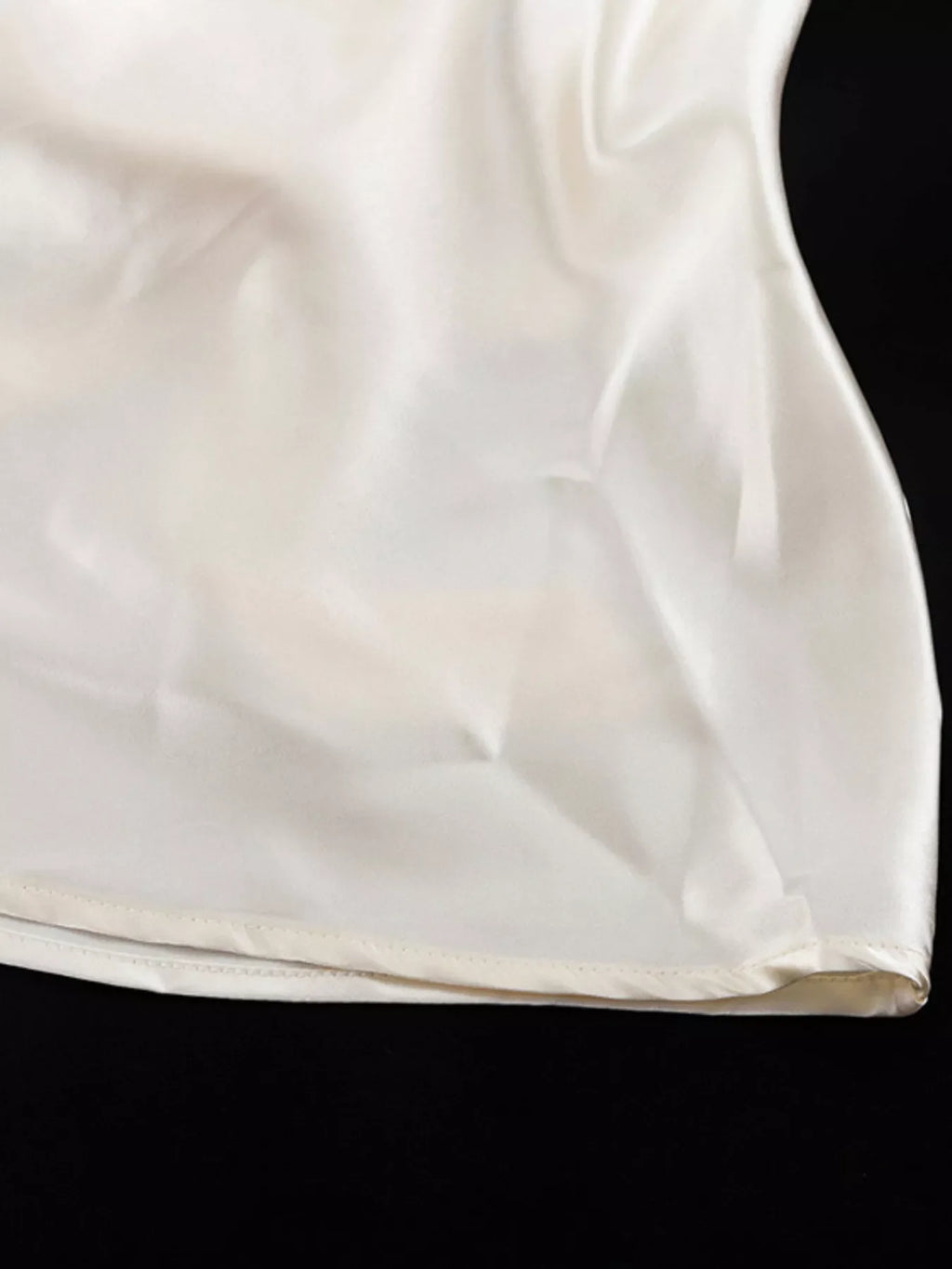 Satin Tie Shoulder Deep V-Neck Dress