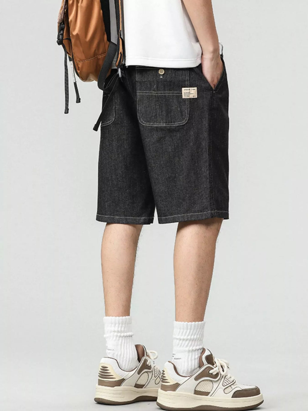 Men's Plus Size Drawstring Denim Shorts