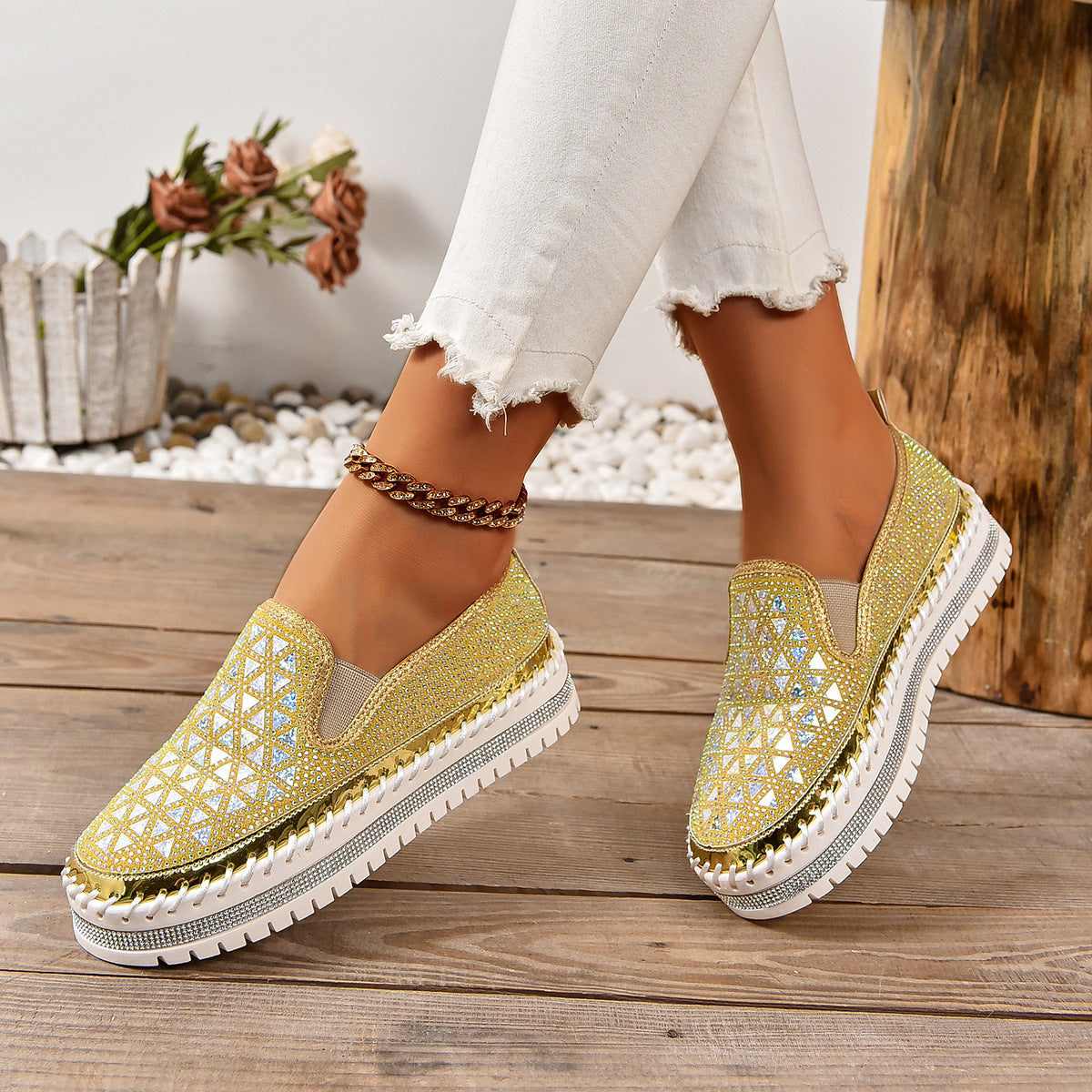 Casual Women’s Sneakers | Four-Seasons Thick-Sole Pedal Flat Shoes
