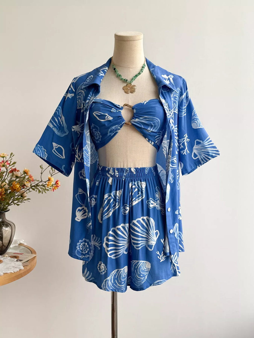 Seashell Print 3-Piece Summer Set