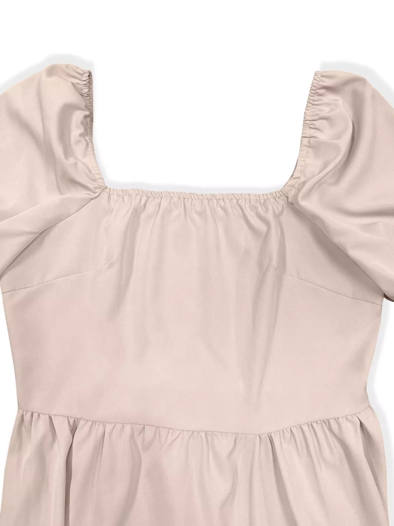 Square Neck Puff Sleeve A-Line Mini Dress