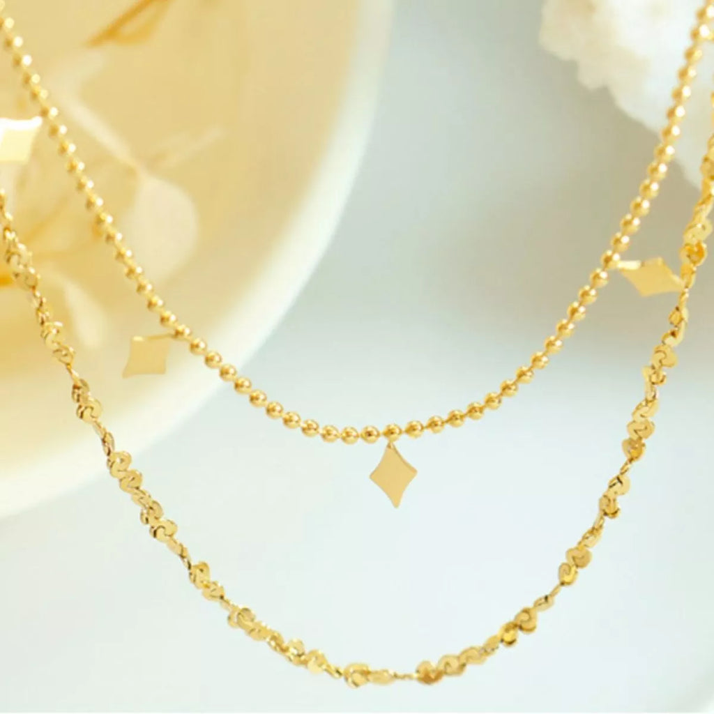 18K Gold-Plated Titanium Steel Layered Necklace