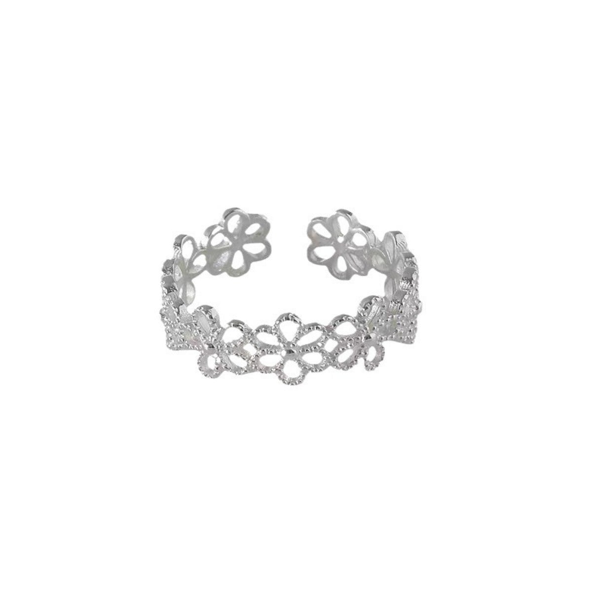 Floral Adjustable Open Ring