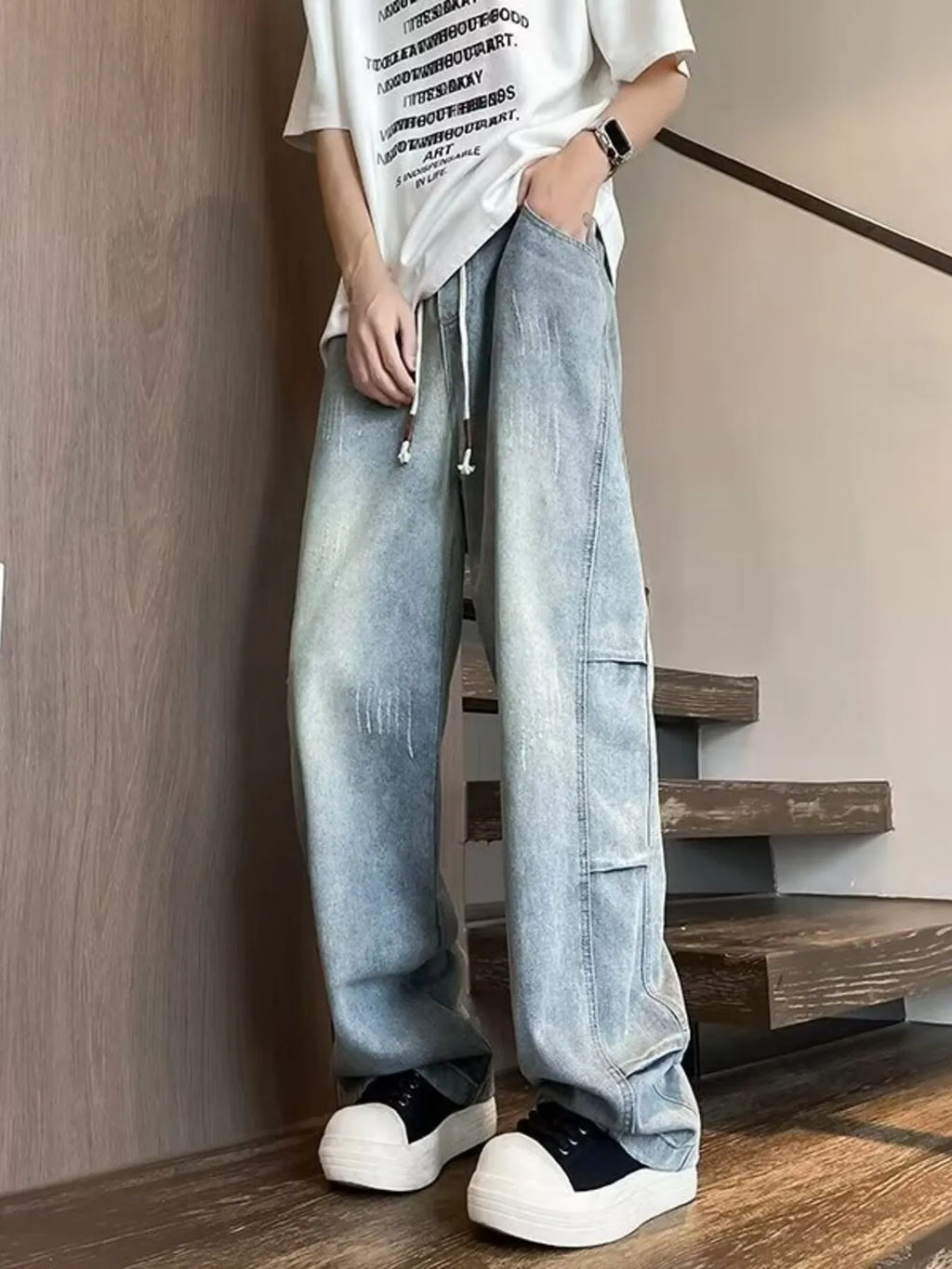 Men's Plus Size Wide Leg Jeans