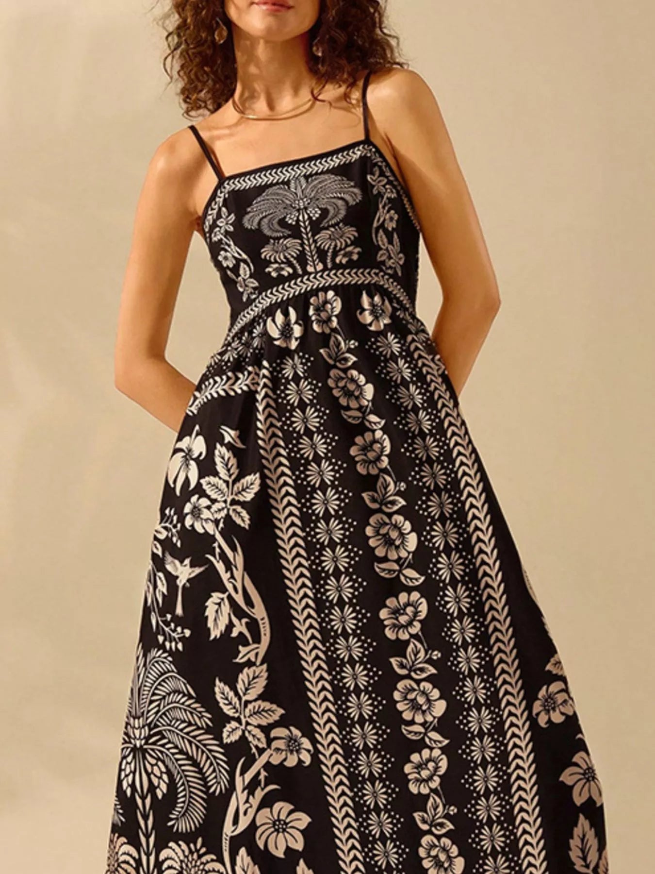 Floral Print Spaghetti Strap Maxi Dress
