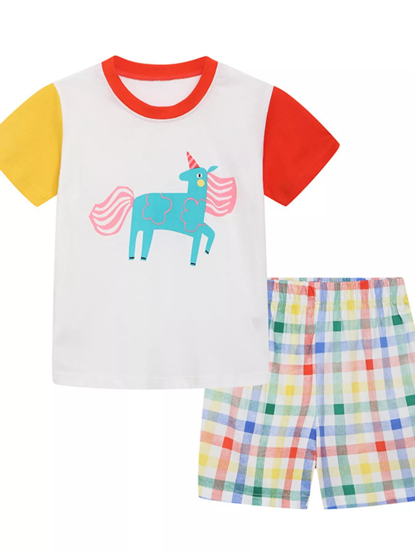 Children's Unicorn Graphic Top and Shorts Set