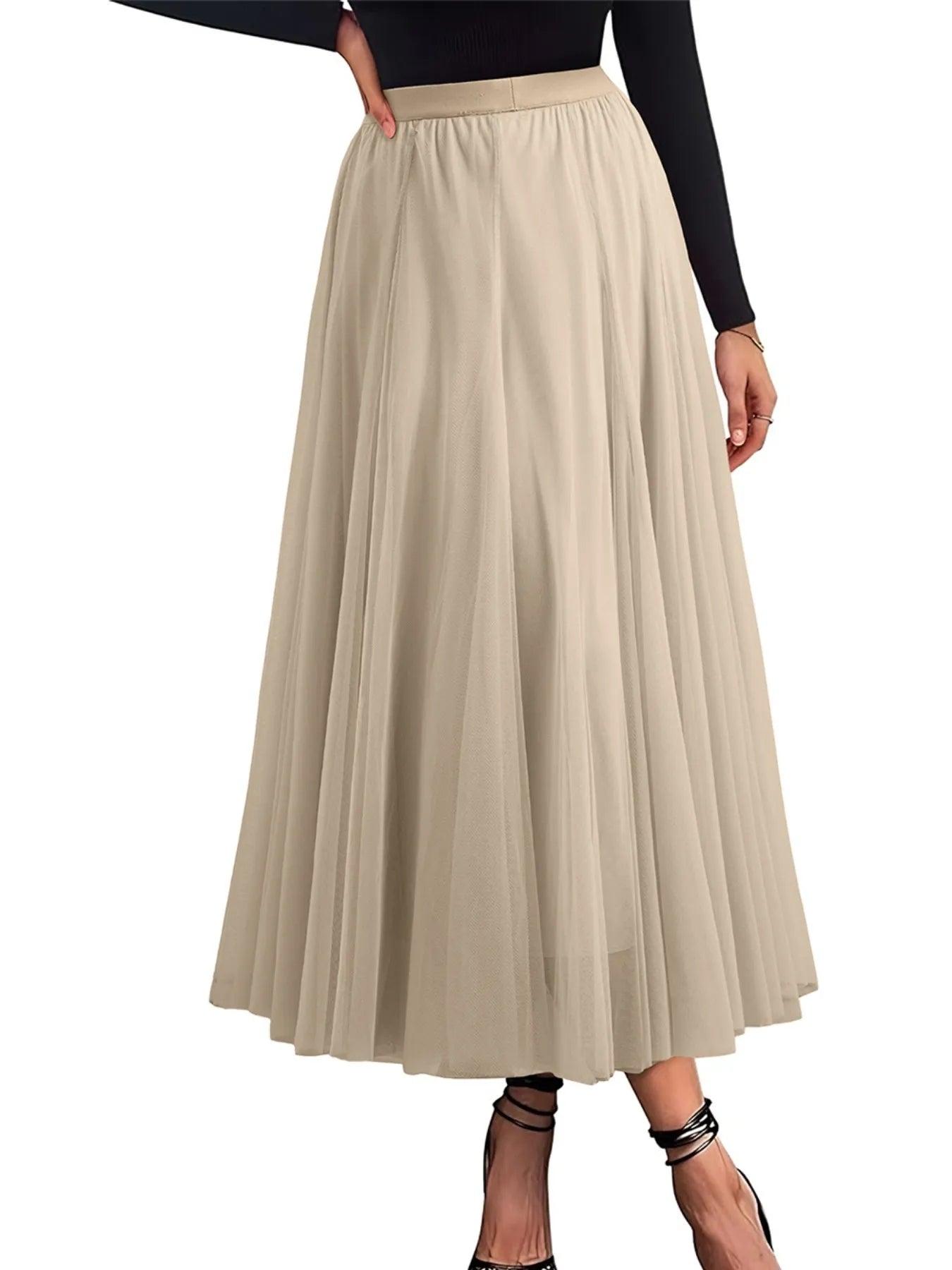 High-Waisted Midi Skirt