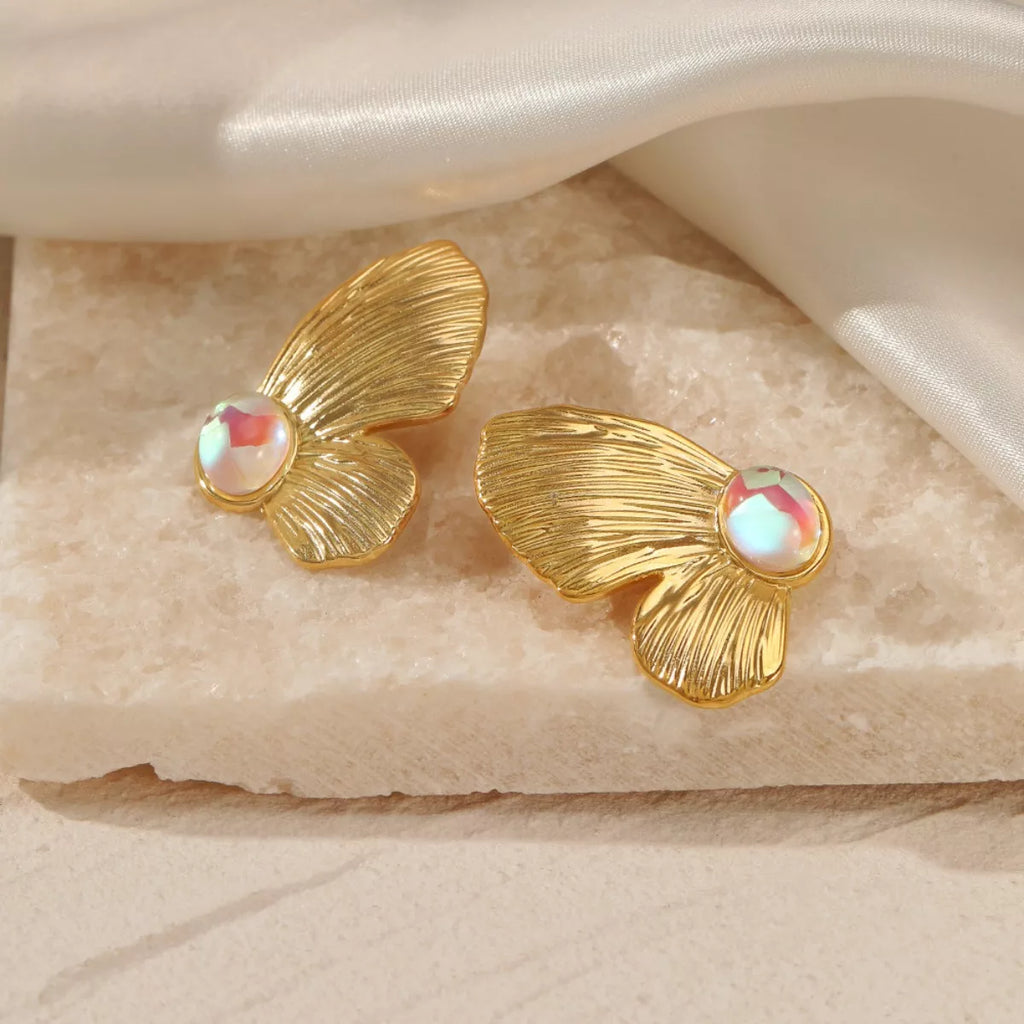 18K Gold-Plated  Butterfly Wing Earrings