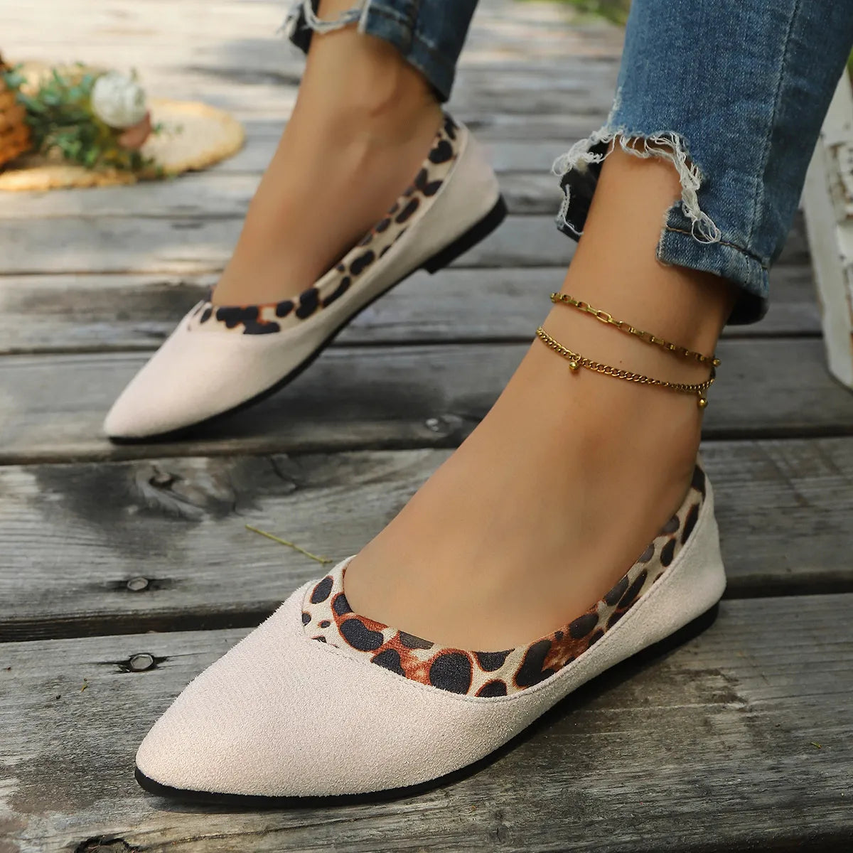 Leopard Pointed Toe Slip-Ons