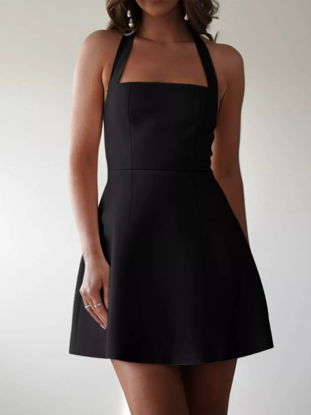 Plus Size Halter Neck Mini Dress