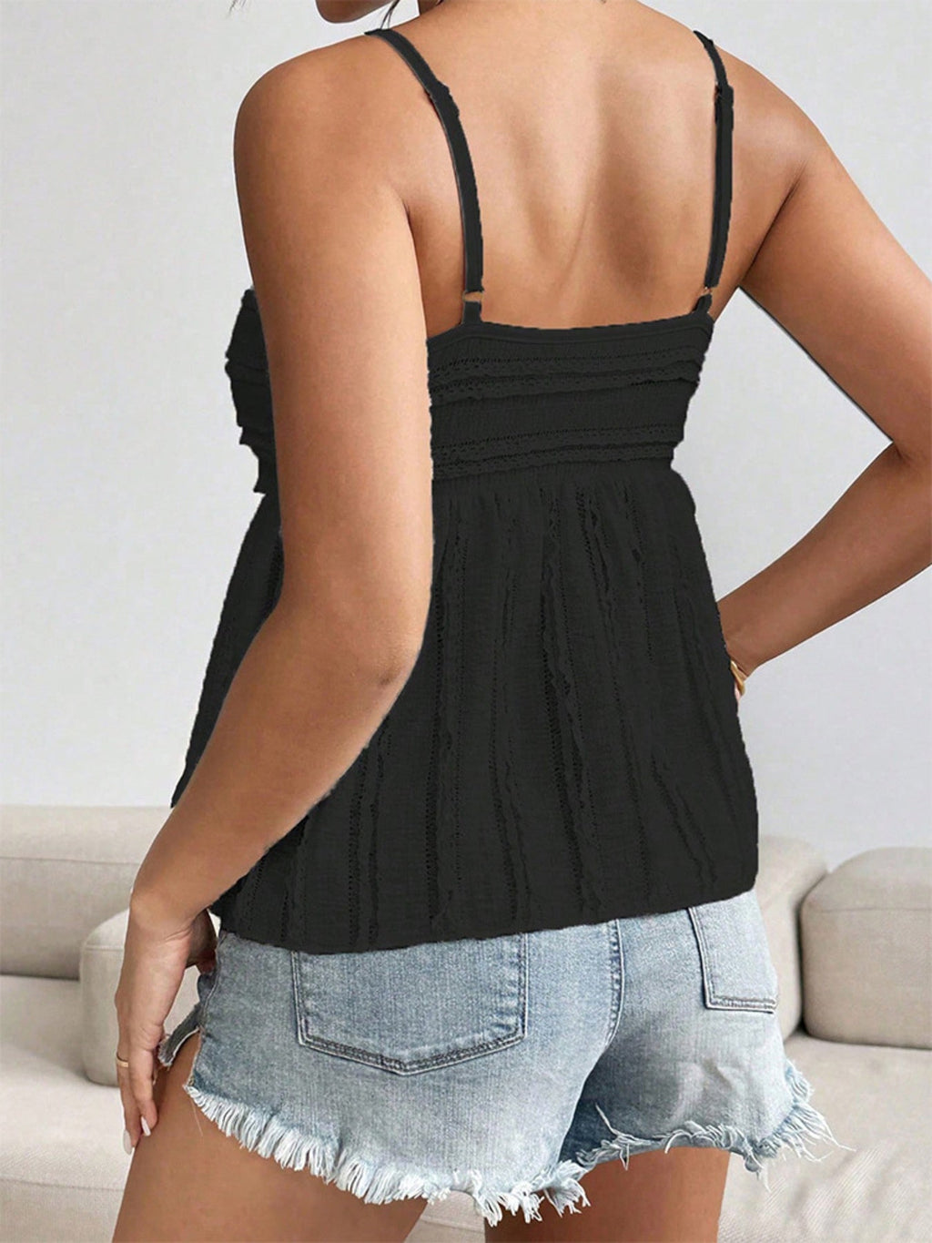 Textured Sweetheart Neck Cami