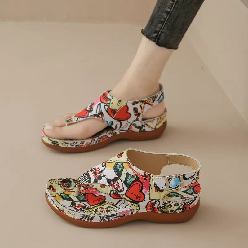 Toe Post Wedge Sandals